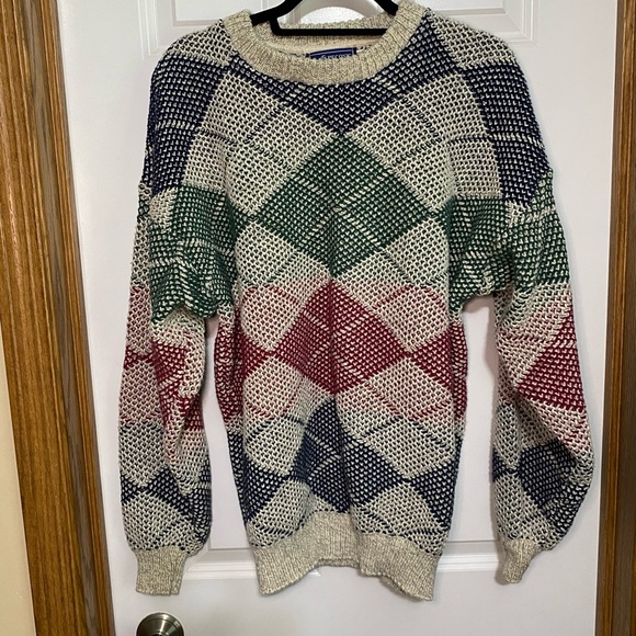 Vintage Peconic Bay Traders Color Block Sweater Mens Large. - Picture 2 of 6